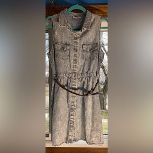 Bongo Light Denim Belted Dress Size XL